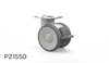 Swivel castor with directional lock, plate fitting